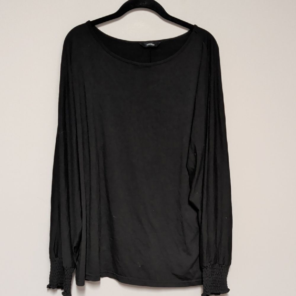 Elegant Black Long Sleeve Women's Top